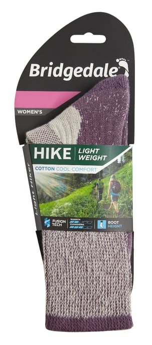 Bridgedale - Womens Wandern leichte Baumwolle Boot Socken - Pflaume - Image 2