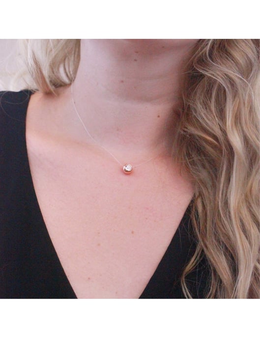Mond-Halskette - Rose Gold und Kristall - Image 2
