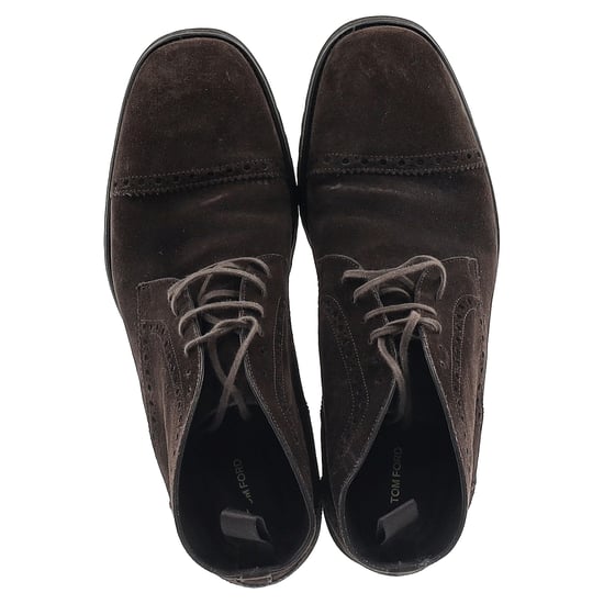 Tom Ford Laser Cut Schnürstiefeletten aus braunem Wildleder - Image 4