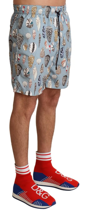 Dolce & Gabbana Hommes Blue Seashell Beachwear Swimwear Shorts - Image 2