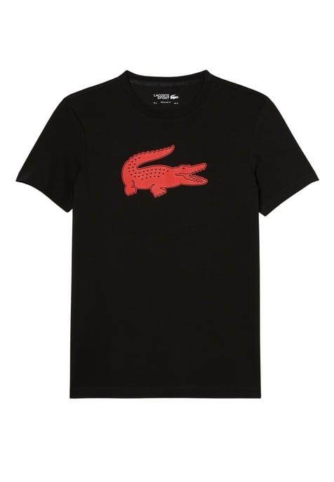 Lacoste SPORT 3D print crocodile jersey T-shirt for men in black and red