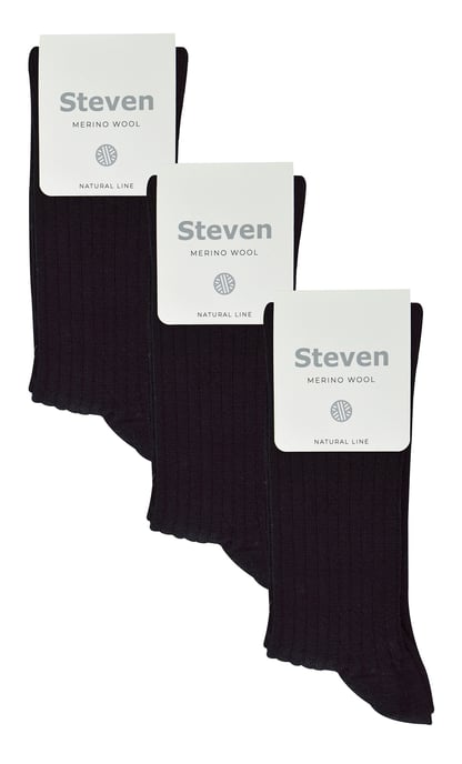 3 Paar Damen Original Merinowollsocken | Steven | Atmungsaktive dicke warme Stiefelsocken - Schwarz - Image 2