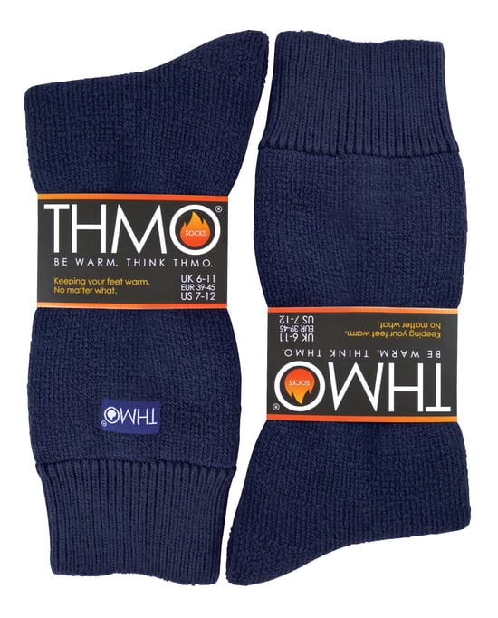 THMO - Herren Thermofleece gefütterte Hausschuhsocken mit rutschfesten Griffen - Image 2