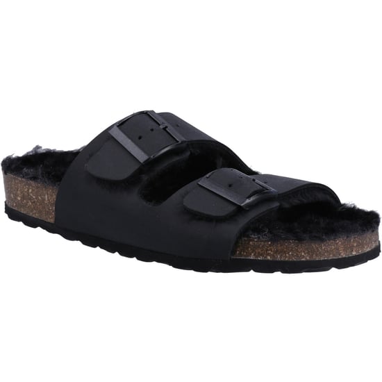 Hush Puppies Jessie Leder Damen Schwarz Pantoffeln - Image 1