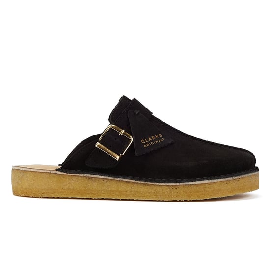 Clarks Trek Mule Wildleder Herren Schwarz Sandalen - Image 4