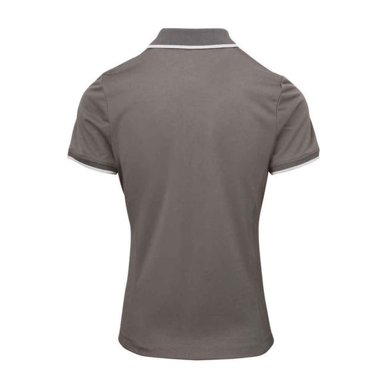 Premier - "Coolchecker" Poloshirt für Damen (Dunkelgrau/Silber) - Image 2