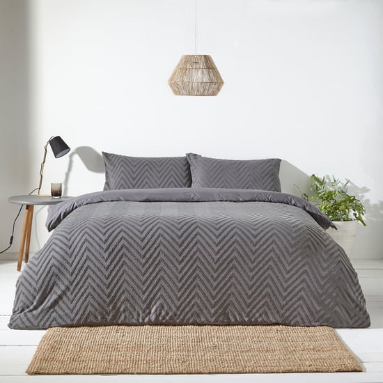 Minimalistisches Chevron-Zickzack-Tuft-Bettbezug-Set - Image 1