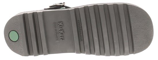 Kickers Girls School Shoes Kick T Bar Leather Hook and loop black