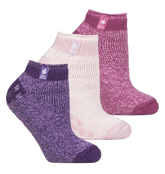 Wärmehalter - 3-Paar-Multipack Damen-Slipper-Socken mit Grippern - Pisa 2 - Image 1