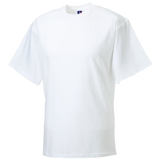 Russell Europe Herren T-Shirt mit kurzen Ärmeln aus Baumwolle (Weiß) - Image 4