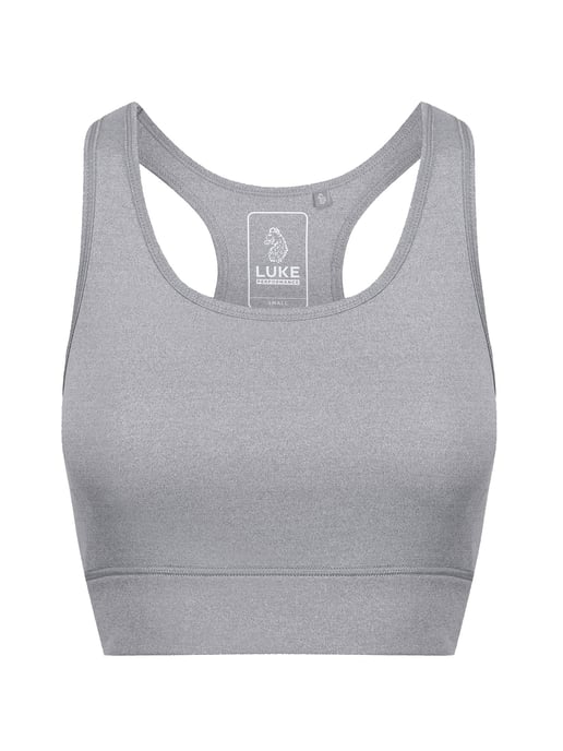 Luke 1977 Womens Spin Sports Bra in Light Grey