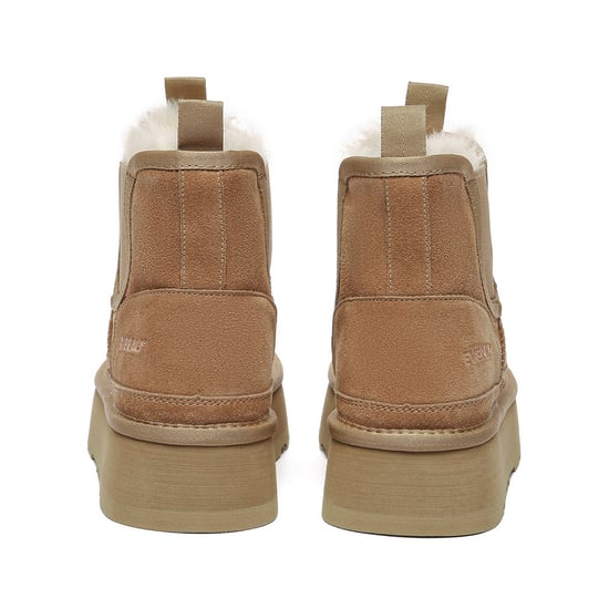 EVER AU Damen Leder Plateau Kurzstiefel Chelsea - Shoveler - Image 5