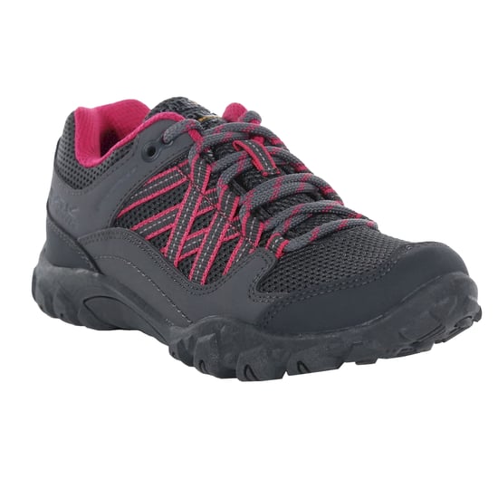 Regatta Childrens/Kids Edgepoint Wasserdichte Wanderschuhe (Steel/Pink Fusion) - Image 1