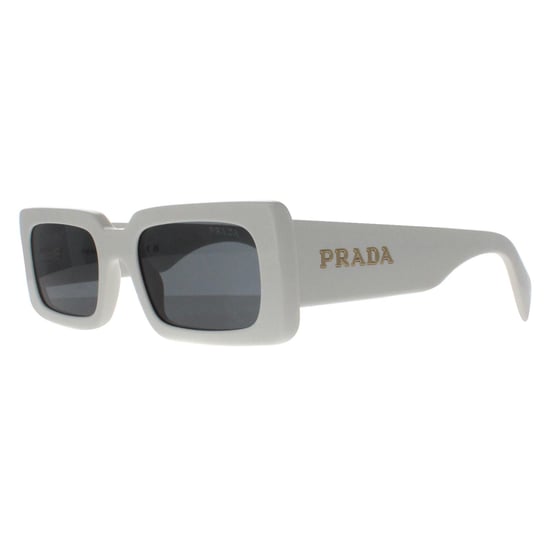 Prada Rectangle Womens Talc Dark Grey PRA07S
