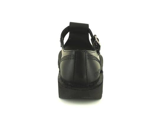 Kickers Womens Schuhe Arbeit Schule Aztec Leder Schnalle schwarz - Image 4