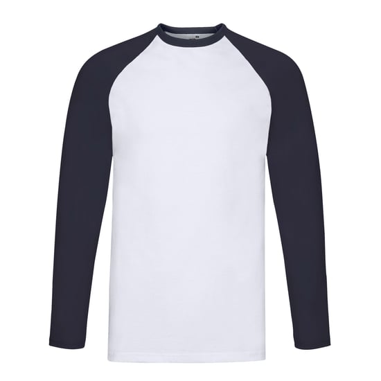 Fruit of the Loom - T-Shirt für Herren - Baseball Langärmlig (Weiß/Marineblau) - Image 1