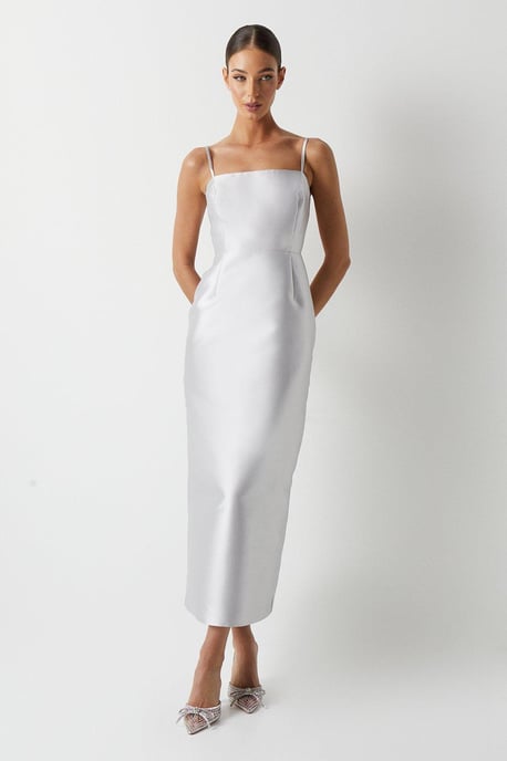 Cami Twill Column Pencil Bridesmaids Dress
