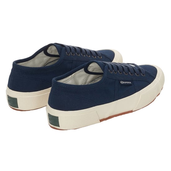 Superga - Herren/Damen Unisex Sneaker "2750", Fischgrätmuster (Marineblau/Naturweiß) - Image 2