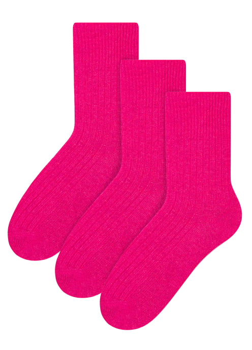 3 Paar Wollsocken für Damen | Steven | Atmungsaktive gepolsterte Damensocken Rosa - Image 1