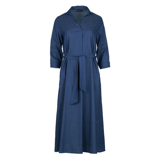 Himmelblaues Midikleid mit Gürtel - Image 2