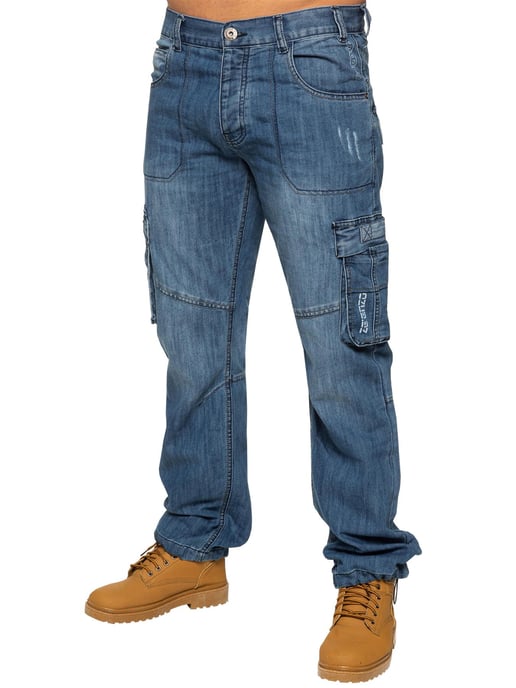 Enzo | Herren Combat Denim Jeans - Blau - Image 1