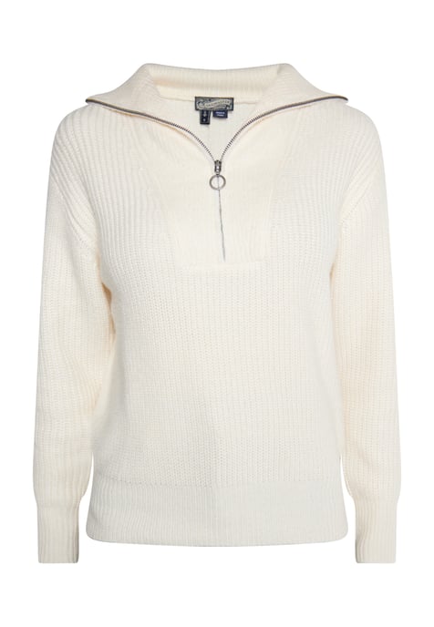 Dreimaster Strickpullover Damen Wollweiß - Image 1