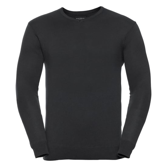 Russell Collection Herren V-Ausschnitt gestrickt Pullover Sweatshirt (Schwarz) - Image 1