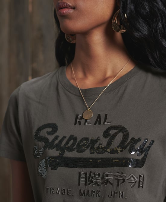 Superdry Vintage Logo Sequin T-Shirt