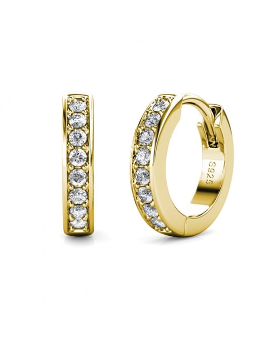 Kreisring-Ohrringe - Gold und Kristall - Image 1