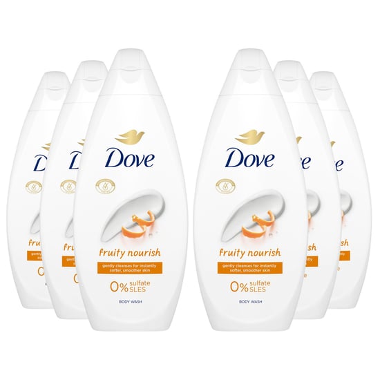 Dove Fruity Nourish Body Wash 0% Sulfate SLES for Soft & Smoother Skin, 6x225ml