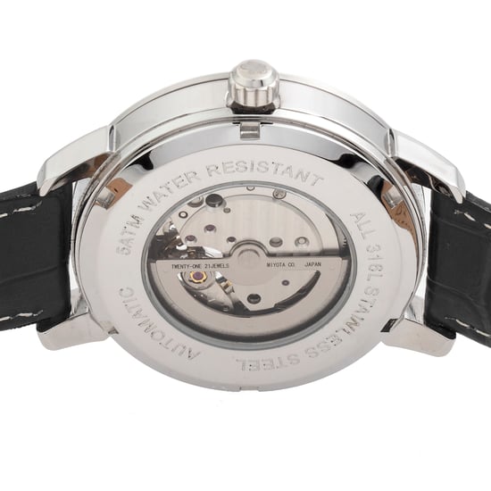Reign Rudolf Automatic Skeleton Leather-Band Watch