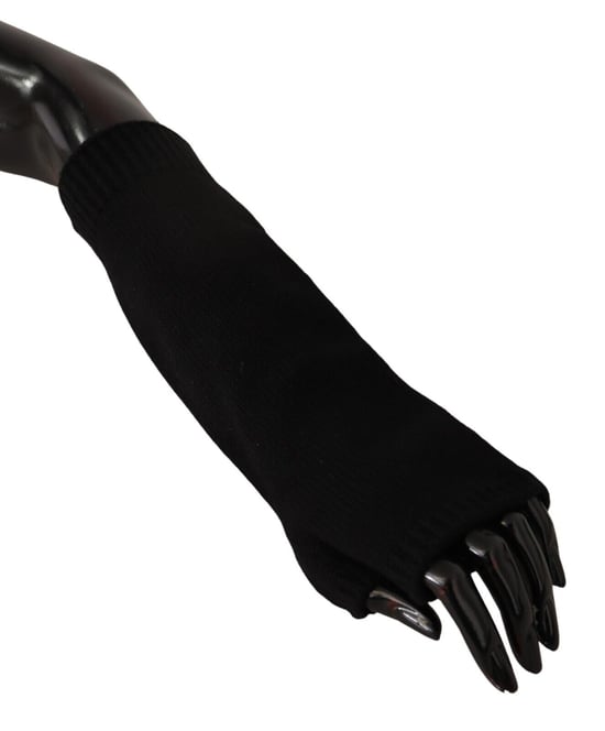 Dolce & Gabbana Women's Black Knitted Fingerless Elbow Length Gloves