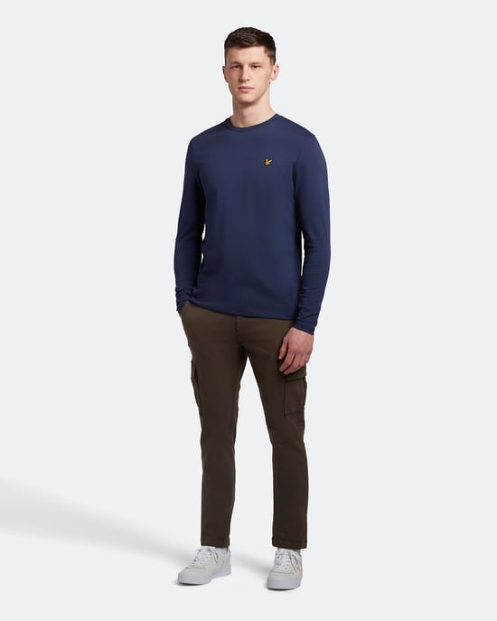 Lyle & Scott Schlichtes Langarm-T-Shirt in Navy - Image 3