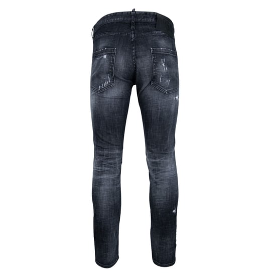 Dsquared2 Relaxed Long Crotch Reinforced Ripped Black Jeans
