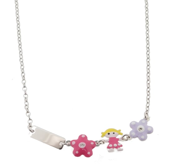 Orphelia 'Dahlia' Child's 925 Sterling Silver Set: Bracelet + Necklace - Silver SET-7147