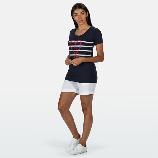 Regatta Damen T-Shirt Filandra IV mit Grafik-Druck, kurzärmlig (Marineblau/Maritim) - Image 4