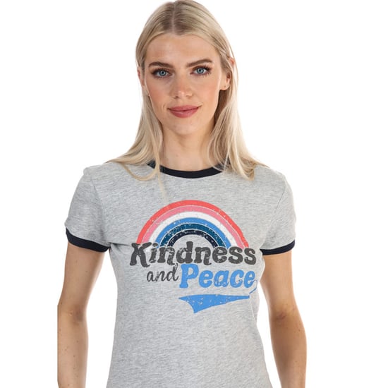 Women's Brave Soul Kindness and Peace T-Shirt in Grey Marl