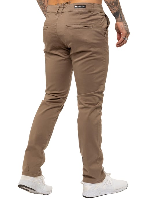 Enzo | Slim Fit Stretch Chino Jeans für Herren - Beige - Image 3