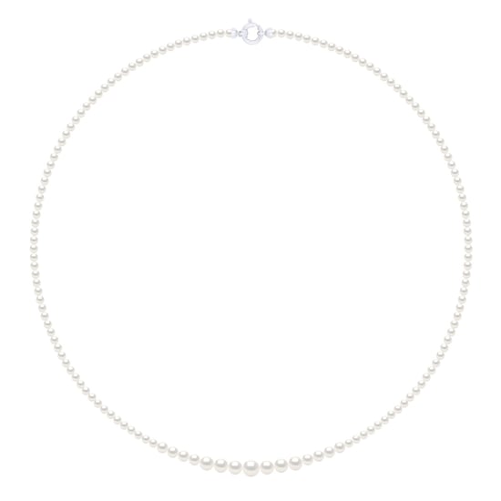 Necklace Chute - Real Cultured Freshwater Pearls Round from 6 to 3 mm