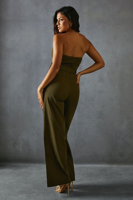 MissPap Womens Jumpsuit Grey Polyester Sleeveless Wide-Leg Casual - Image 3