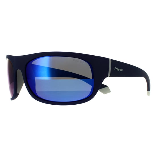 Polaroid Wrap Mens blau grau blau Spiegel polarisierte Sonnenbrille - Image 2
