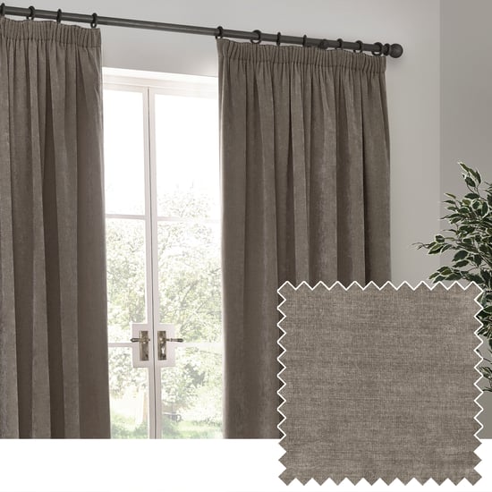 Gardinenschals aus schwerem Chenille-Velours mit Stiftfalten - Image 1