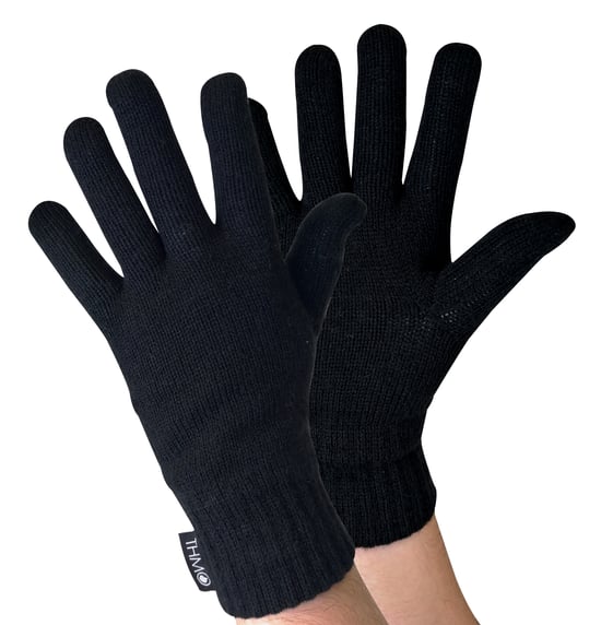 Herren Thinsulate Mütze und Handschuhe Set | THMO | Acryl gestrickte Mütze & Handschuhe für Winter - Schwarz - Image 2