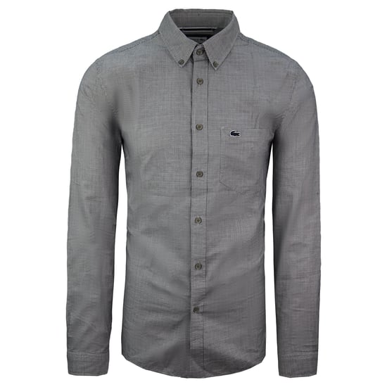 Lacoste Slim Fit Herrenhemd Schwarz/Weiß - Image 1