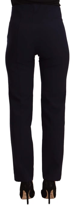 AGLINI Schwarze Hochtaillierte Polyester Damen Gerade Hosen - Image 3