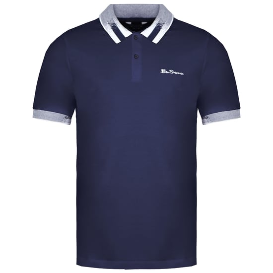 Ben Sherman Collar Interest Mens Navy Polo Shirt
