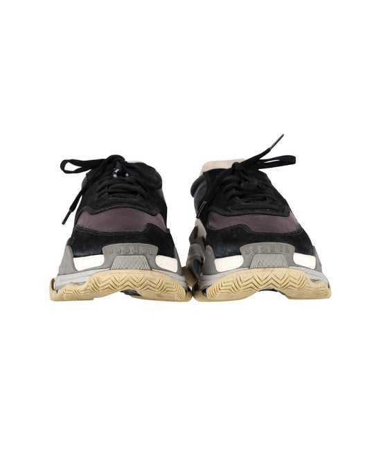 Balenciaga Triple S Sneakers aus schwarzem und burgunderfarbenem Wildleder - Image 2
