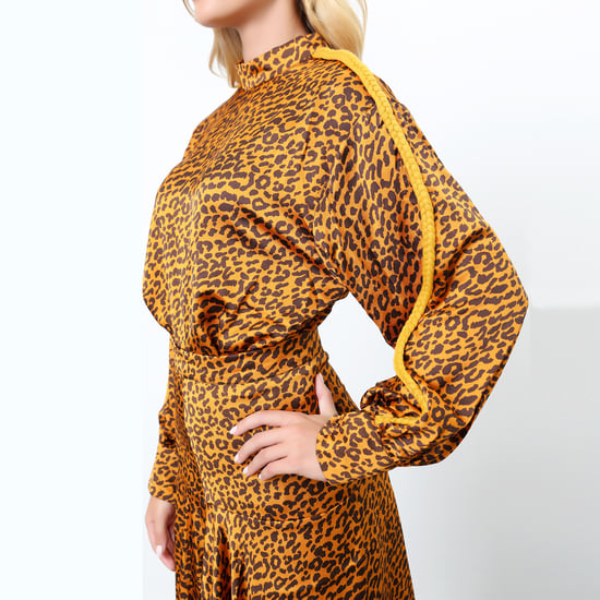Bluse mit Leopardenmuster und Quastenärmeln - Image 4