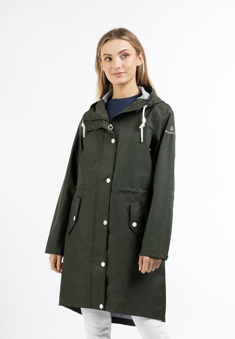 Dreimaster Regenjacke mit Innenprint Damen Dunkeloliv - Image 2