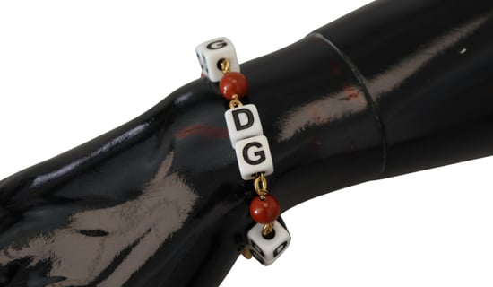 Dolce & Gabbana Goldene Ketten-Armband mit Messingperlen und Hummerverschluss für Damen - Image 3